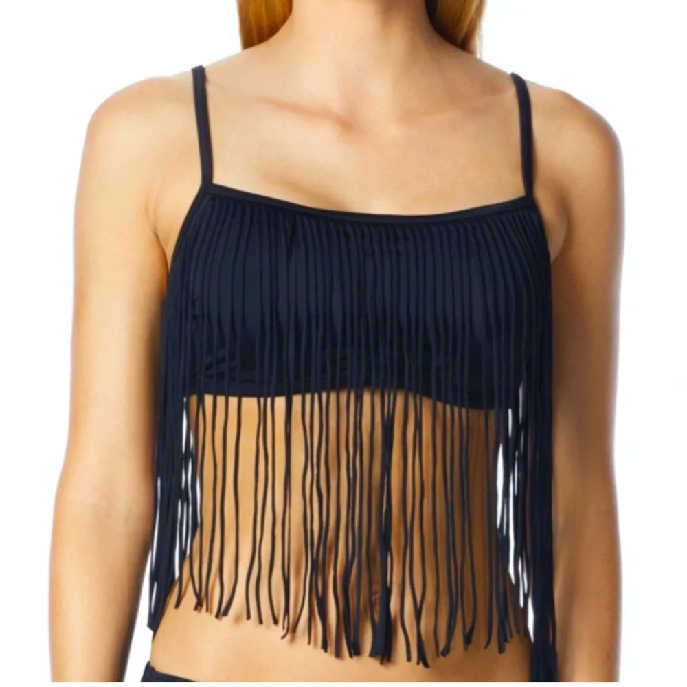 COCO RAVE black Fringe Underwire Bikini Top size XL 38 D-Cup new w/o tags - Picture 5 of 5